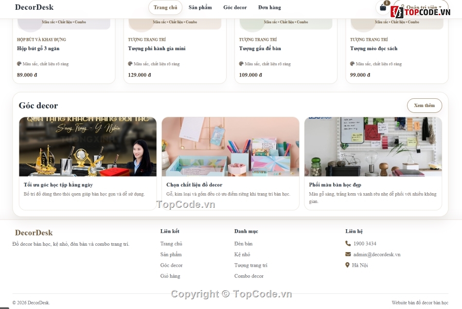trang trí bàn,web bán trang trí,web bán hàng